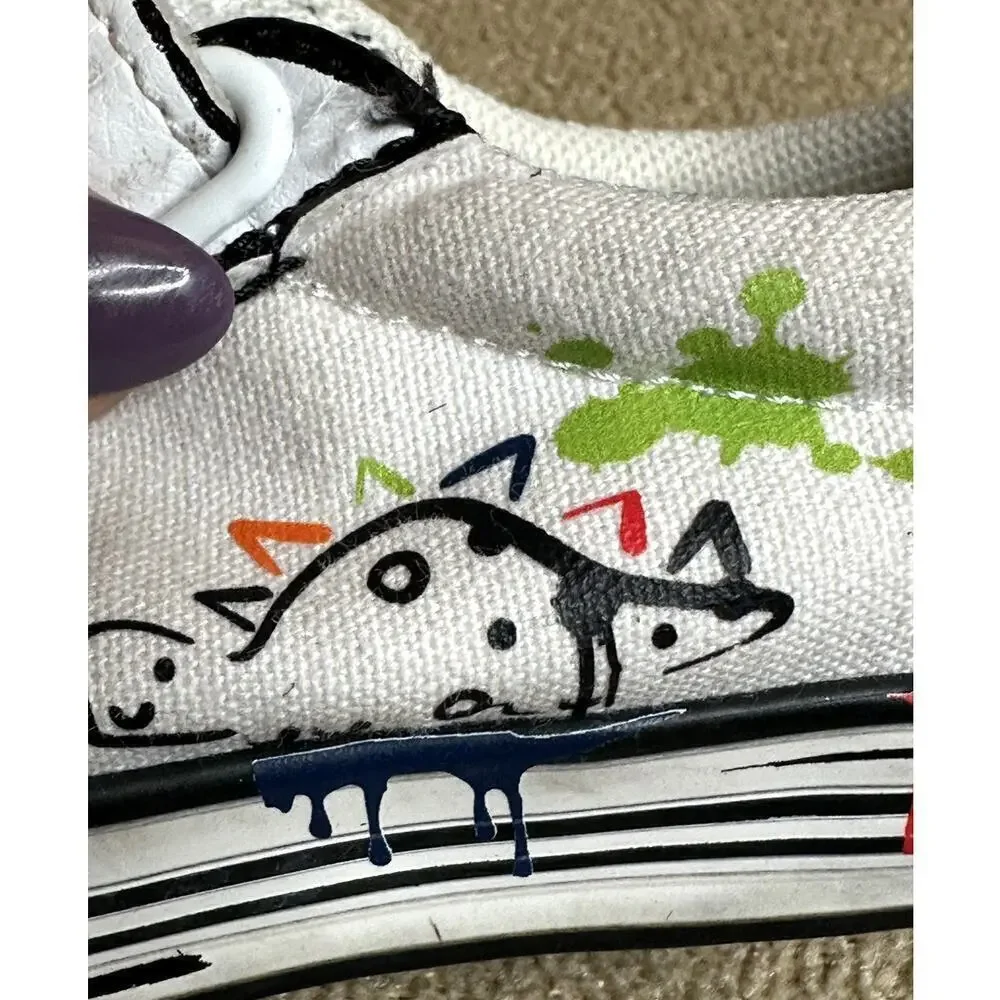 Next White Doodle Graffiti Ortholite Sneakers Toddler Unisex Size 6